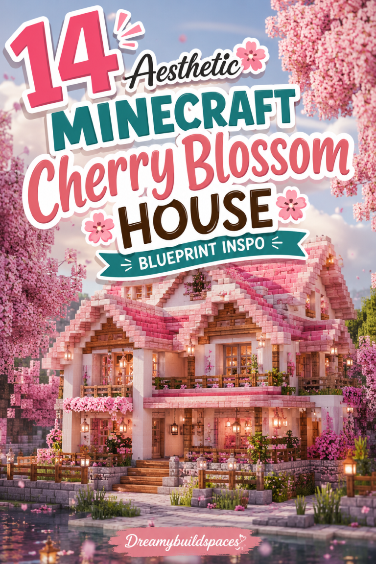 14 Aesthetic Minecraft Cherry Blossom House Blueprint Inspo