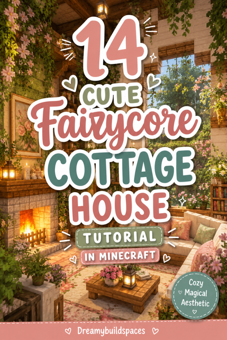 14 Cute Fairycore Cottage House Tutorial in Minecraft