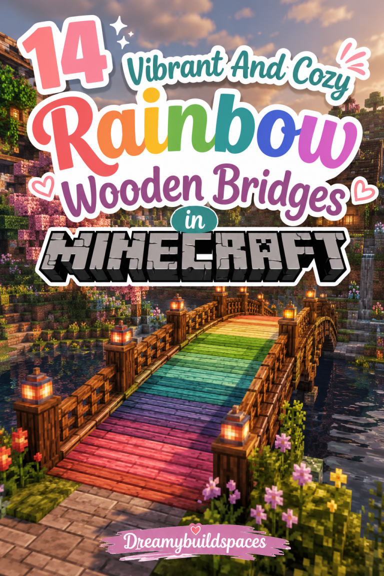 14 Vibrant And Cozy Rainbow Wooden Bridges in Minecraft