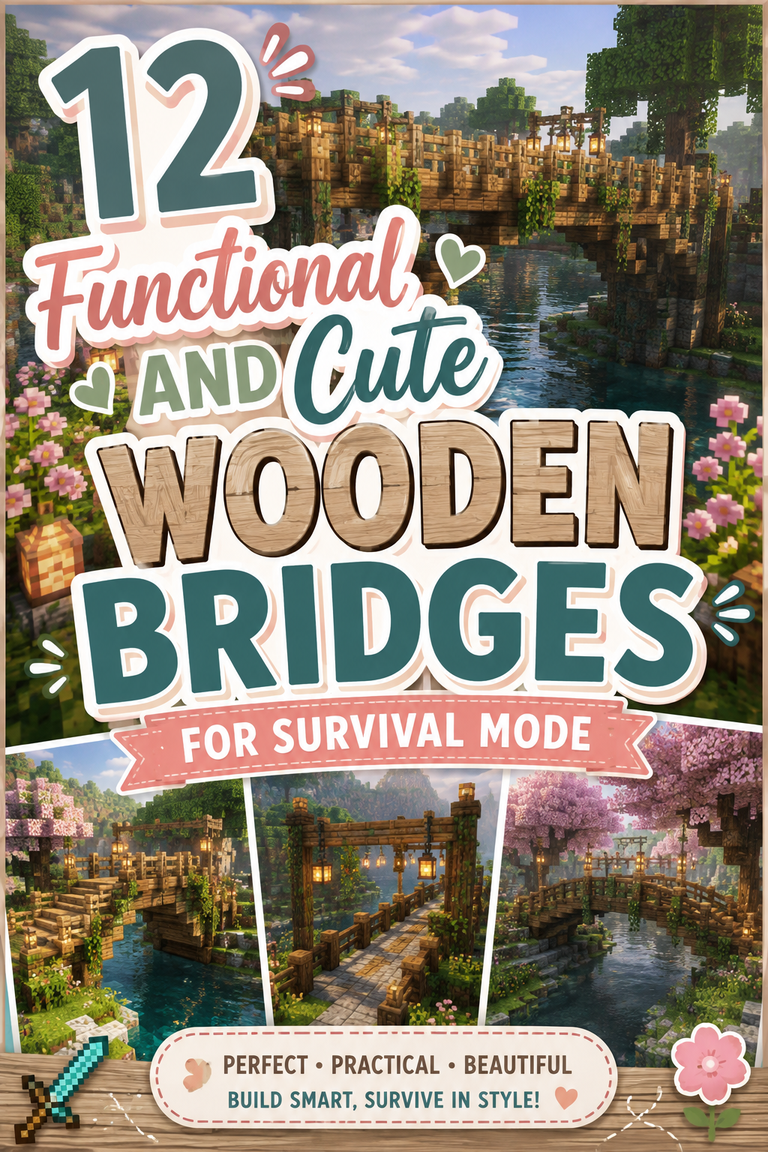 12 Functional And Cute Wooden Bridges for Survival Mode