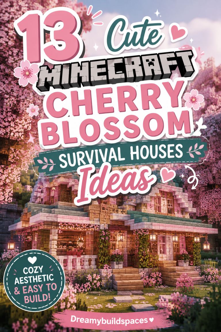 13 Cute Minecraft Cherry Blossom Survival Houses Ideas