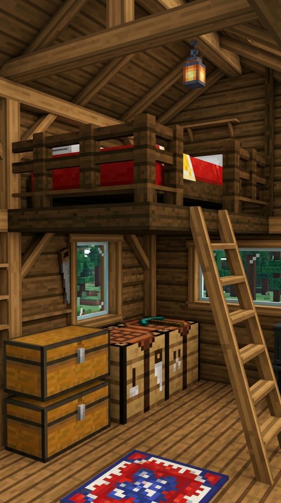 Minecraft Survival Bedroom