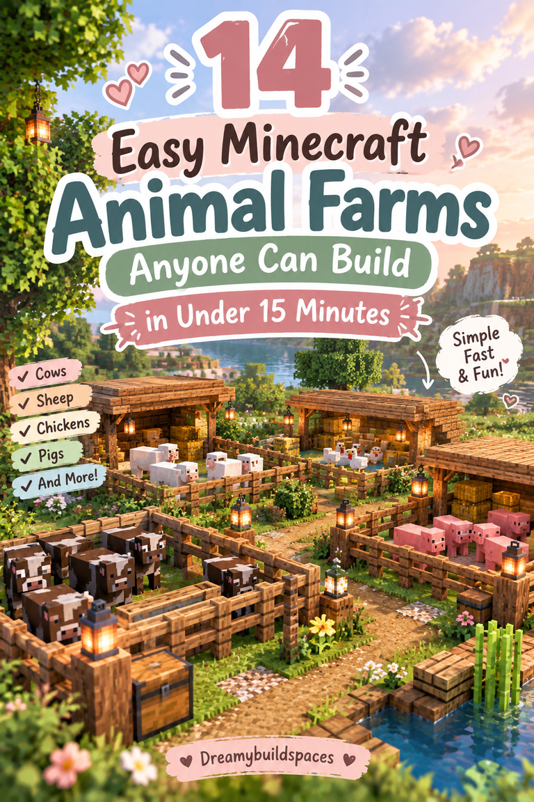 14 Easy Minecraft Animal Farms Anyone Can Build in Under 15 Minutes