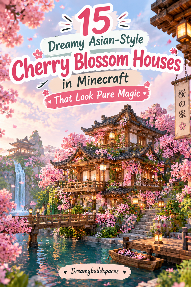15 Dreamy Asian-Style Cherry Blossom Houses in Minecraft That Look Pure Magic